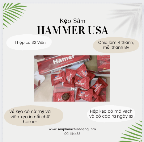 Kẹo Ngậm hammer usa cách phân biệt chính hãng