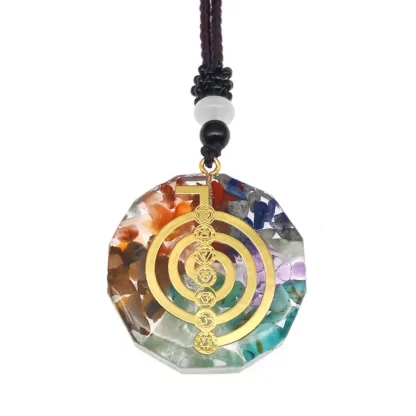 Vòng Đeo cổ đá năng lượng Orgonite 7 Luân xa, seven Chakras mang lại may mắn, tinh thần và sức khỏe